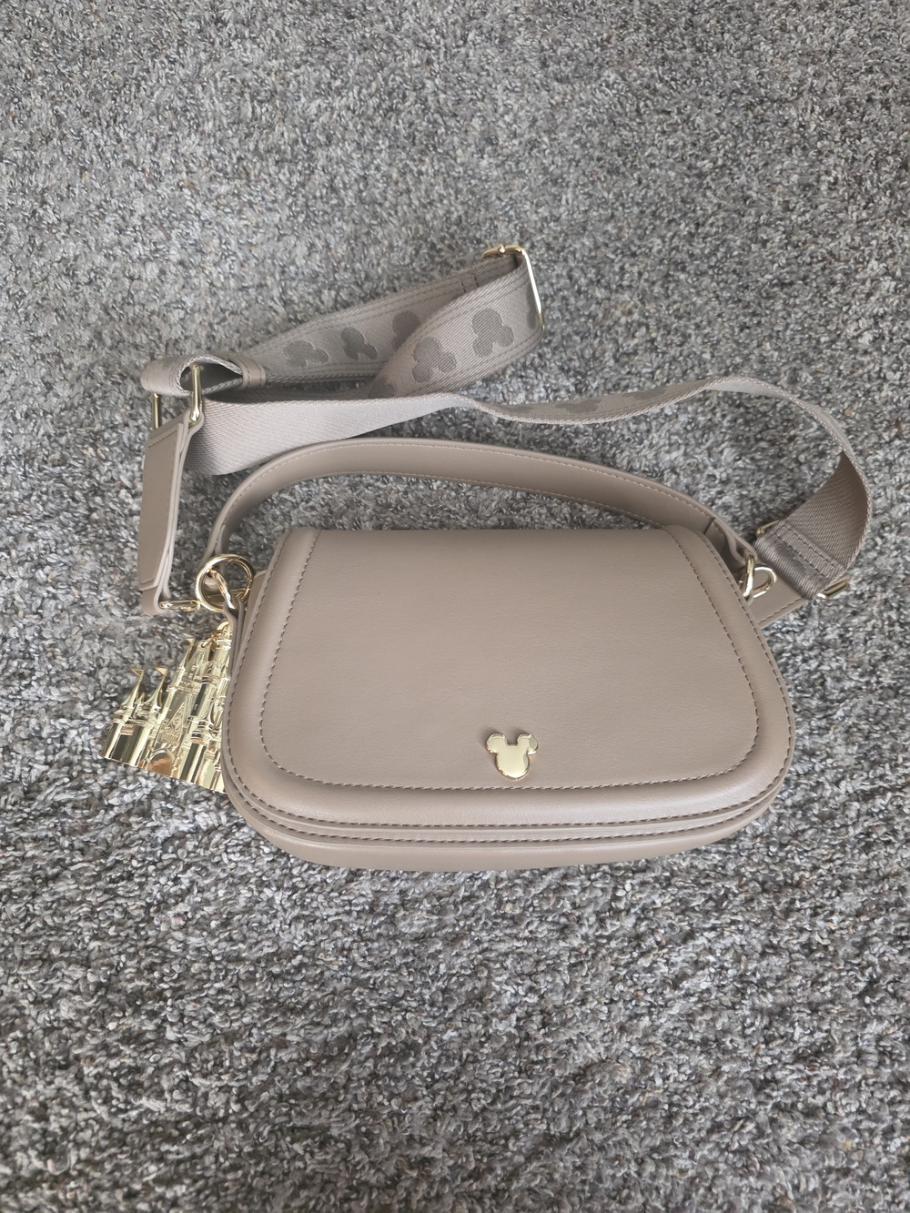 Disney x Neutral Taupe Crossbody Bag with Adjustable Strap